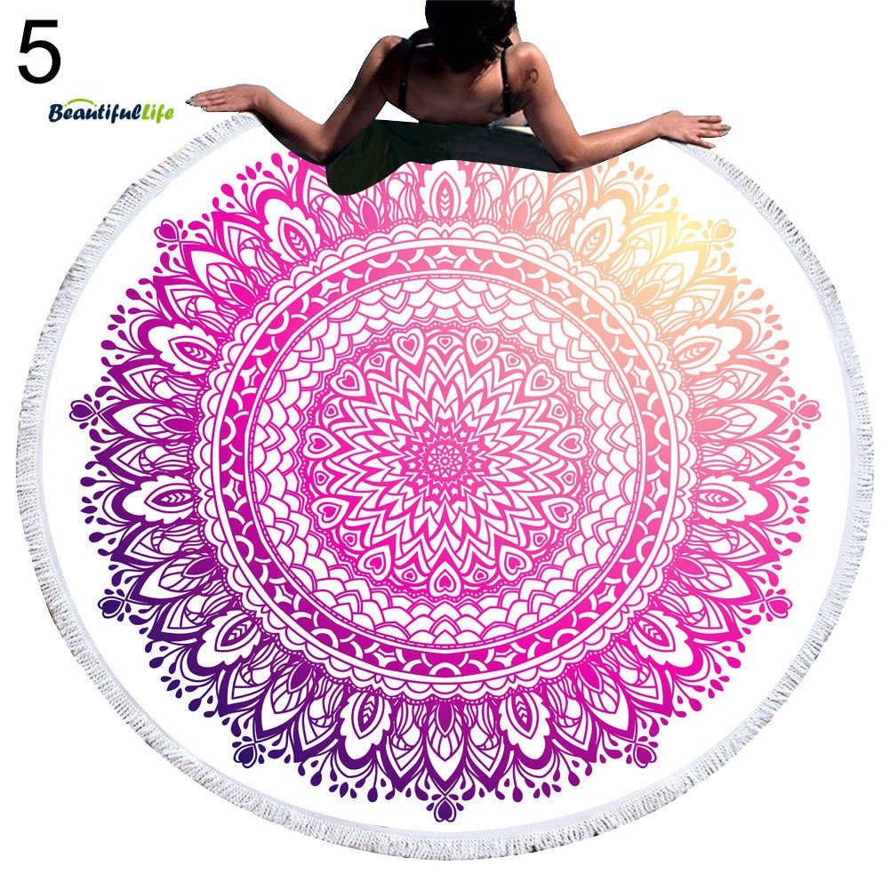 MICROFIBER MANDALA Thảm Lót Bãi Biển, Thảm, Thảm, Khăn Tắm, Vải Sợi