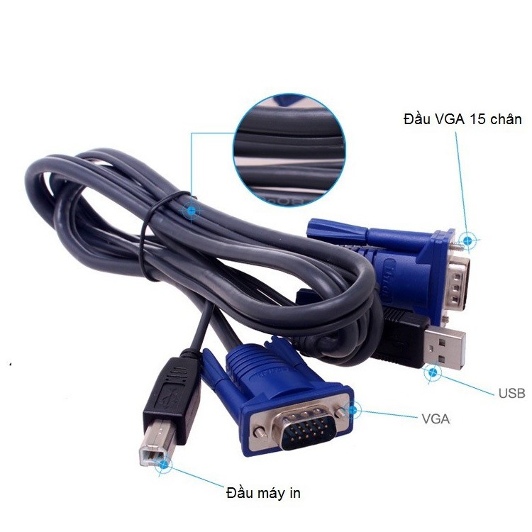 Cáp KVM USB 1.5m - Cáp nối bộ KVM