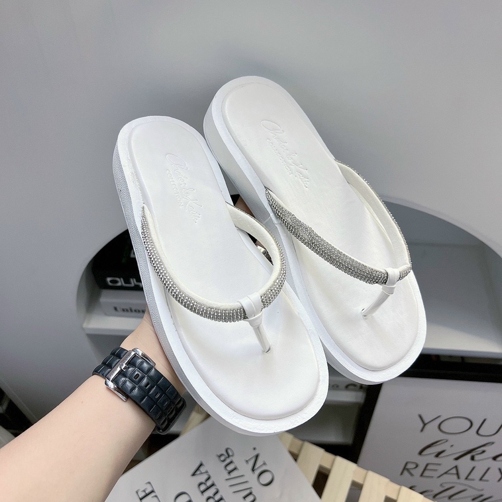 DÉP KẸP BÁNH MÌ QUAI MẢNH ĐÁ ĐẾ DÀY 2cm ĐI BIỂN SIÊU ĐẸP
