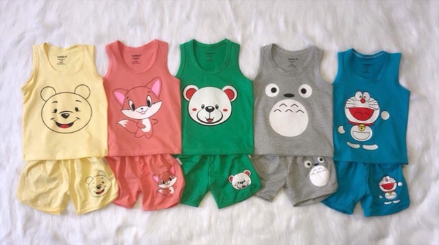 Combo 2 bộ áo ba lỗ quần đùi bốn chiều Bosbibi