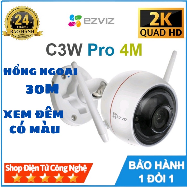 CAMERA EZVIZ C3W PRO 4MPX- AI THÔNG MINH- XEM ĐÊM CÓ MÀU