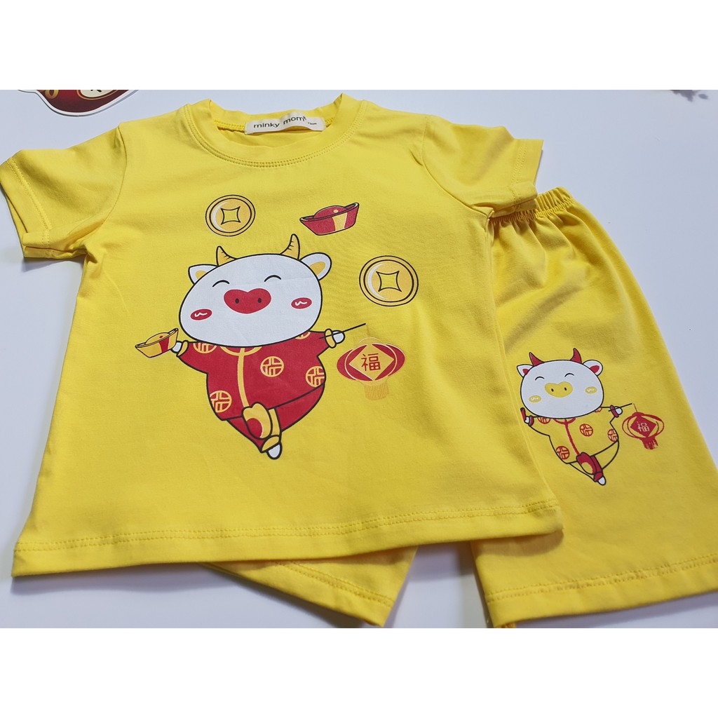 Bộ Ngắn Tay TẾT NGUYÊN ĐÁN 2021 MINKY MOM COTTON 100%