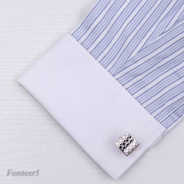 [Fenteer1] Cặp Khuy Măng Sét Họa Tiết Bàn Cờ Trang Trí Cho Chú Rể Trong Đám Cưới