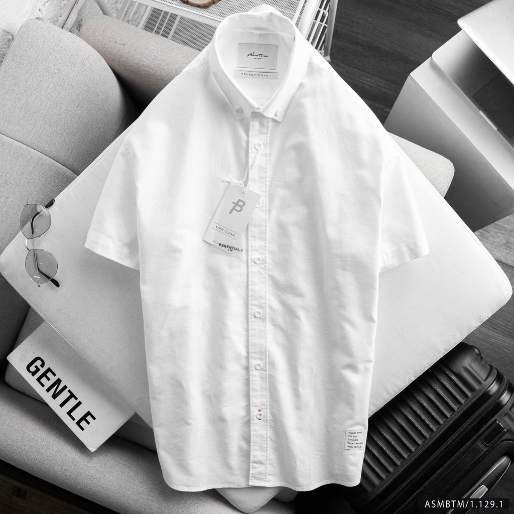 áo sơ mi nam, áo denim cộc tay chất vải offox cao cấp dày dặn, form đứng, thanh lịch, dễ phối đồ 1291