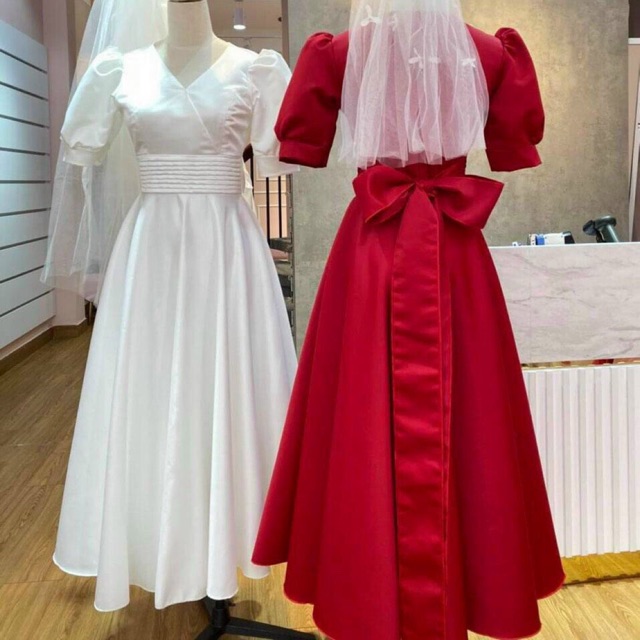 ĐẦM XOÈ EO CON KIẾN PHỐI NƠ XINH XẮN full size s/M /L/XL