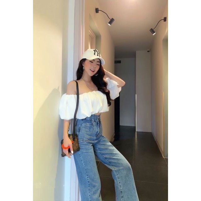 [ HÌNH THẬT ] Áo voan 2 lớp tay phồng VKV17720 hình chụp thật y hình nha