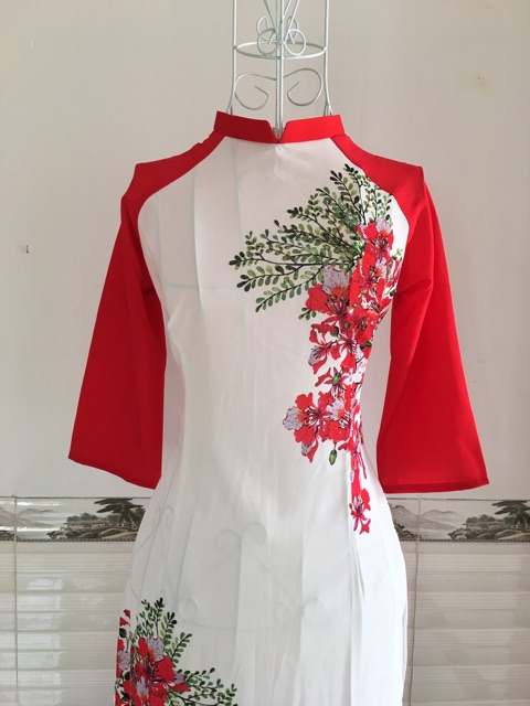 Áo dài may sẵn in 3D siêu đẹp , phom dáng chuẩn, vải lụa habutai mát mịn đảm bảo khách sẽ hài lòng