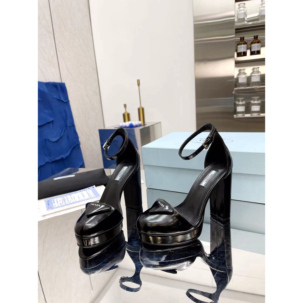 Giày cao gót nữ da thật thời trang cao cấp Prada phong cách thời thượng, thu hút
