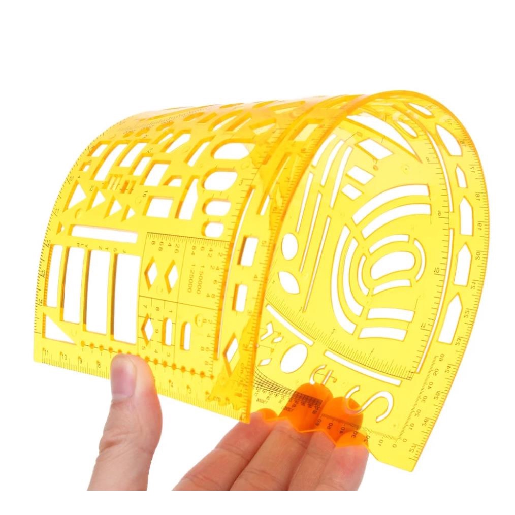 Thước Đo Kiêm Khuôn Vẽ Bằng Nhựa Resin Bền Bỉ Dùng Trong Xây Dựng