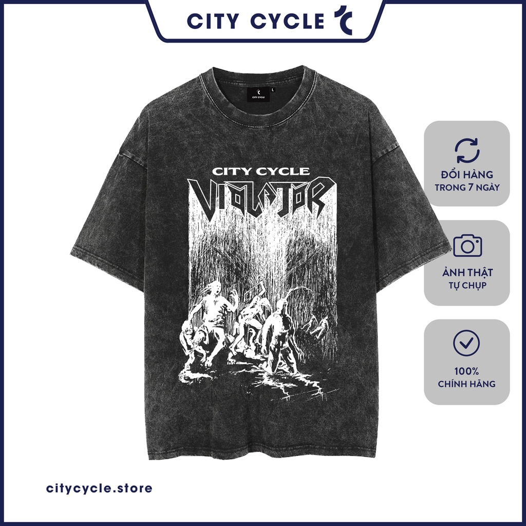 Áo thun oversize Acid Violator City Cycle - áo phông cotton nam nữ unisex in hình Local Brand