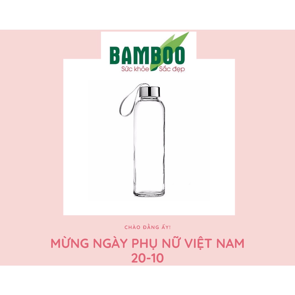 [GIFT] Chai Thủy Tinh Nắp Đậy Tiện Dụng