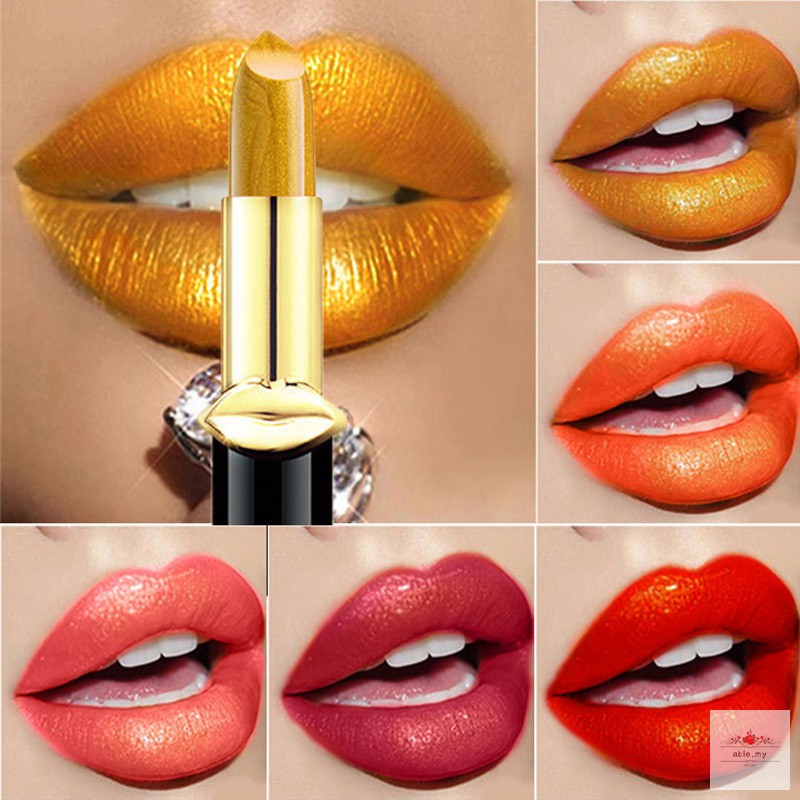 (Hàng Mới Về) Son Môi Ánh Kim Dưỡng Ẩm Chống Thấm Nước Lâu Trôi Màu Sắc Thời Trang | BigBuy360 - bigbuy360.vn