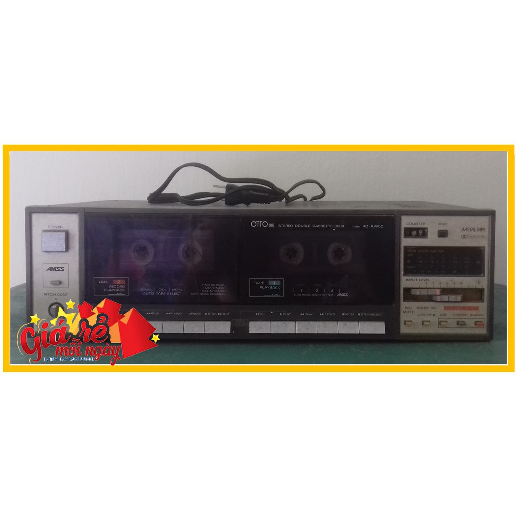 Đầu deck cassette Otto RD-KW50 - Đầu câm 2 băng stereo double cassette nội địa Nhật