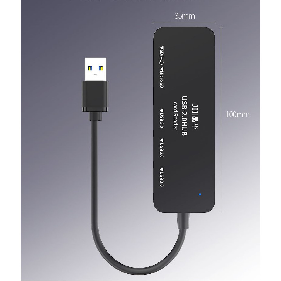 Hub usb ra 3 cổng usb, thẻ TF và SD - Jinghua Z300