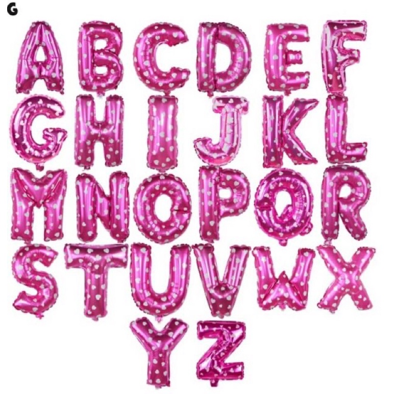(Freeship) Bóng chữ cái dùng để ghép tên xanh,hồng,vàng,bạc dùng trong trang trí sinh nhật ,thôi nôi,lễ tết ,giáng sinh