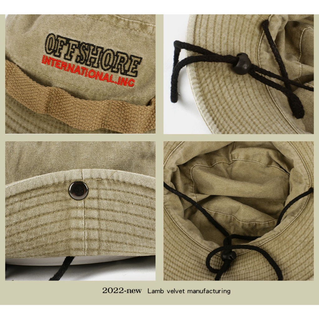 Mũ Bucket Dây Rút Chống Nắng Phong Cách Retro Cho Nam