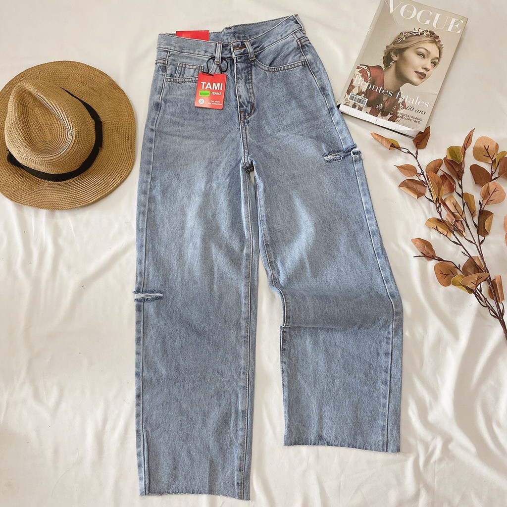 Quần Baggy Jeans Nữ Rách Cao Cấp Chiwawa Shop BB031