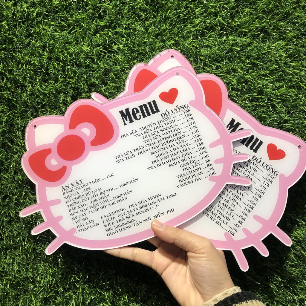 Menu thiết kế theo yêu cầu - Menu quán trà sữa chất liệu mica