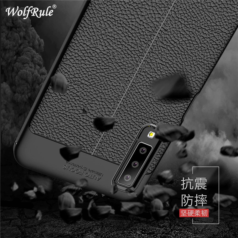 Ốp Lưng Auto Focus Vân Da Cho Samsung A7 (2018)