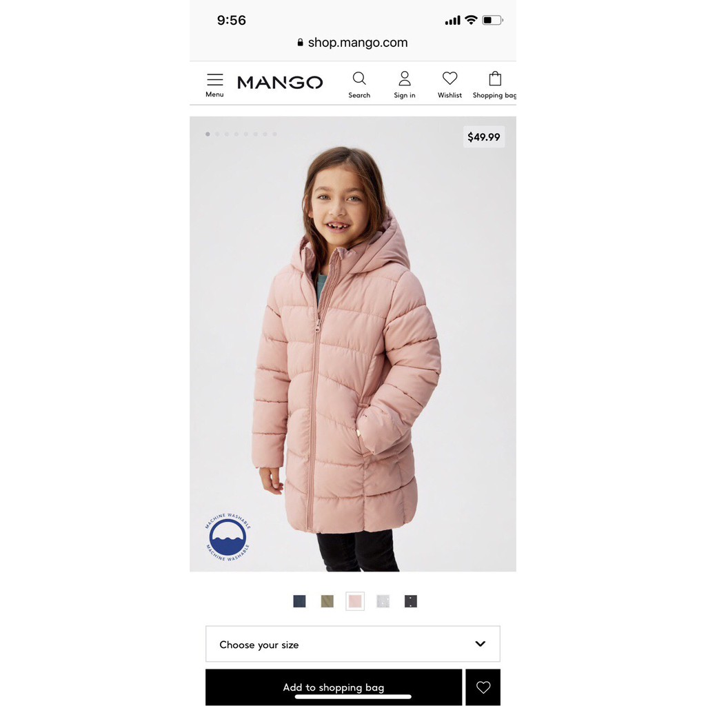 ÁO PHAO DÁNG DÀI MANGO DƯ XỊN 5/14Y