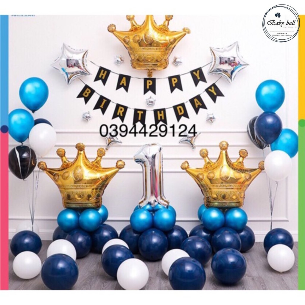 [ TẶNG BƠM + KEO DÁN] Sét Bóng Happy birthday Trang Trí Sinh Nhật HOT 2021