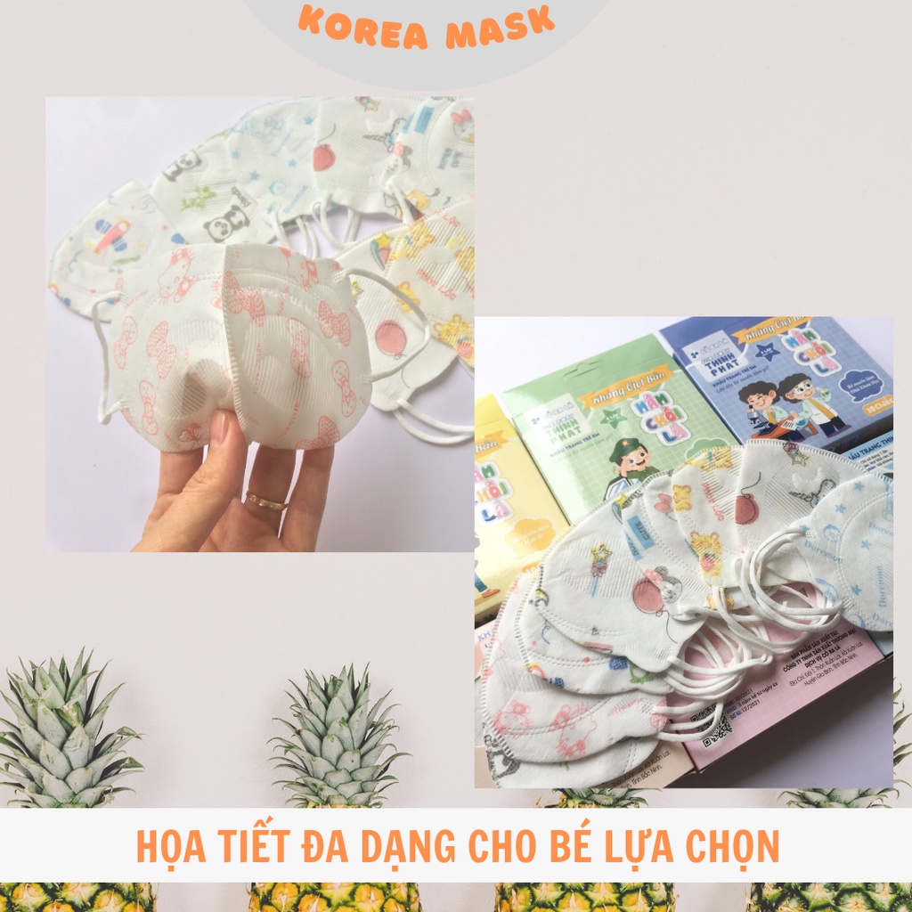KHẨU TRANG TRẺ EM MẦM CHỒI LÁ HÀNG CÔNG TY ĐẠI PHÁT CHÍNH HÃNG, NHIỀU HỌA TIẾT, LỌC BỤI KHÁNG KHUẨN  4-10 TUỔI