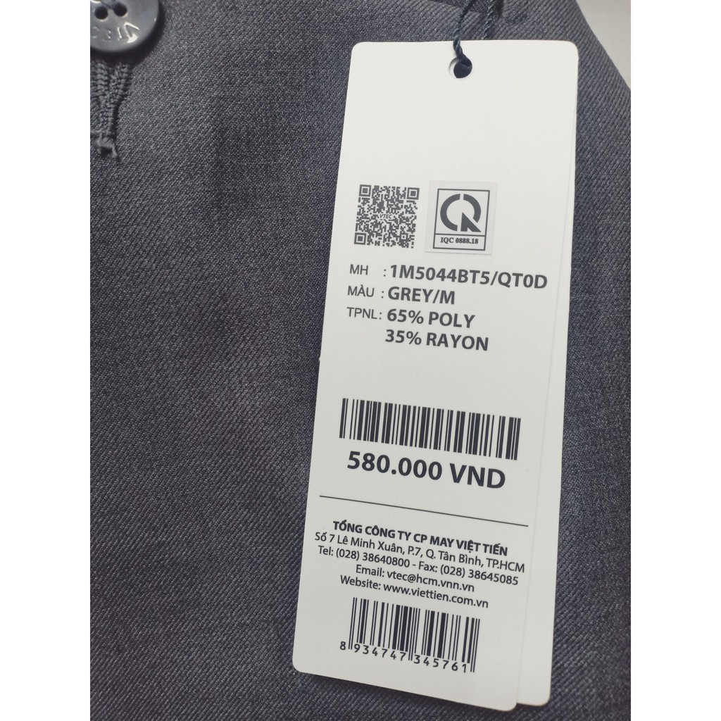XẢ QUẦN LẺ SIZE - Quần tây  Việt Tiến không ly  - size 33