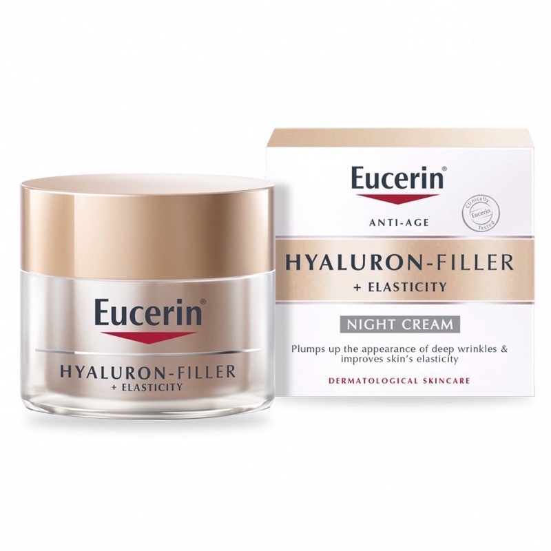 Eucerin Kem Dưỡng Cho Da Kém Đàn Hồi Và Nếp Nhăn Sâu Ban Đêm Hyaluron Filler Elasticity Night 50ml