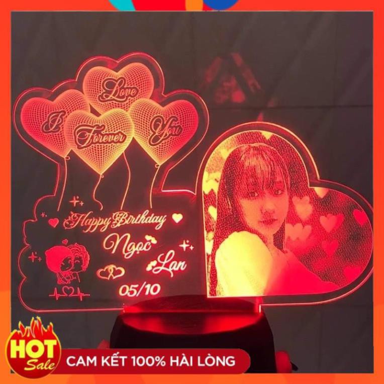 Đèn led 3D ngủ cho bé cực dễ thương 16 màu - Khắc chân dung theo yêu cầu,Quà tặng cho bé