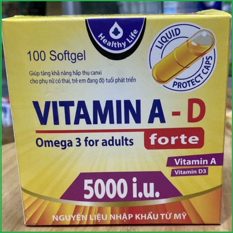 VITAMIN A-D Forte - 5000IU,Vitamin D3 Omega 3 - giúp bổ mắt, giảm tình trạng thiếu hụt vitamin &amp; D3 Hỗ Trợ Trẻ Còi Xương