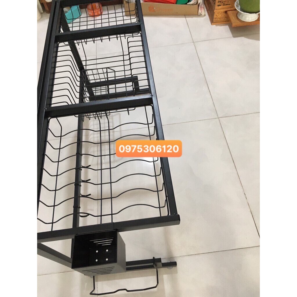 Kệ chén bát đa năng 85CM và kệ gia vị inox sơn tĩnh điện LEKUTE giá tốt hàng chắc chắn lớp sơn 5 lớp dày bền