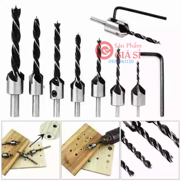 Bộ 7 mũi khoan doa âm vít 3-10mm ❤️freeship❤️