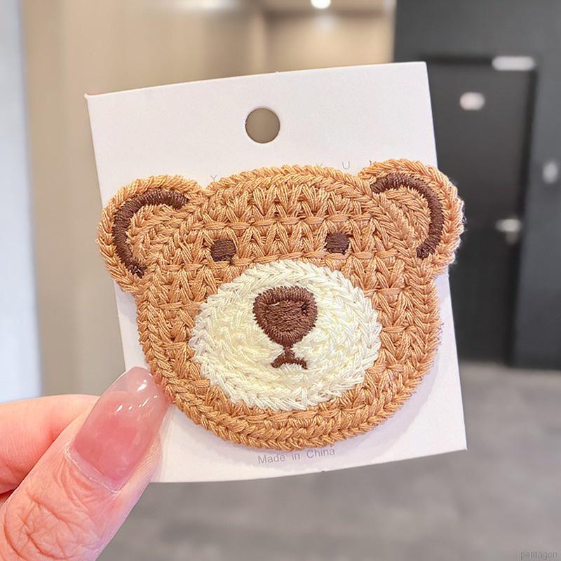 Kẹp tóc vải dệt kim hình gấu/thỏ hoạt hình dễ thương 14 phong cách cho bé gái