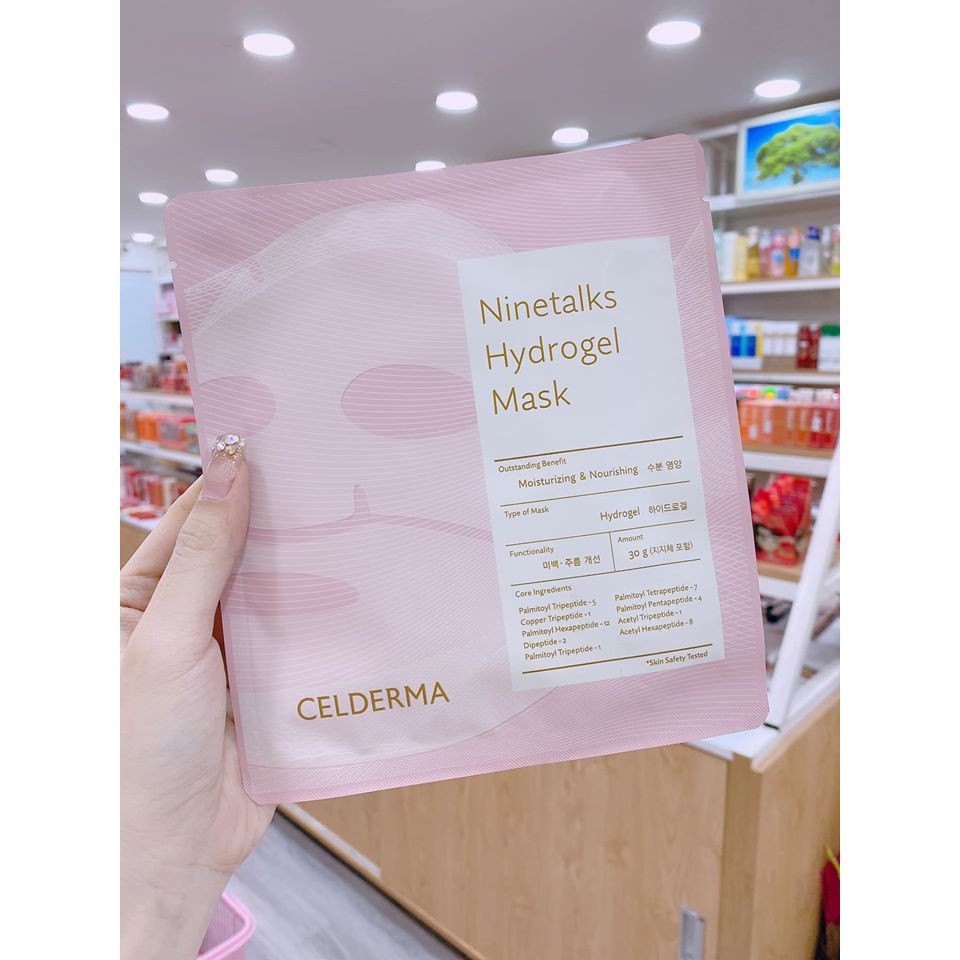 Lẻ 1 miếng mặt nạ thạch sinh học cấp ẩm, đàn hồi, căng bóng da Cellderma Ninetalks Hydrogel mask