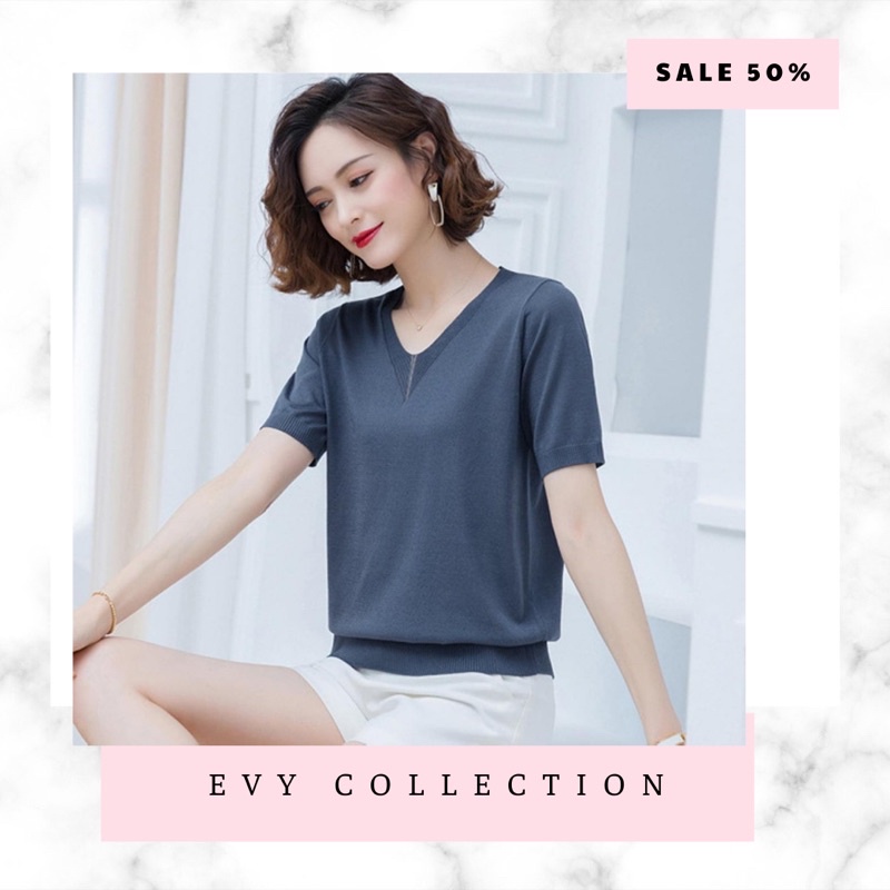 Áo cộc tay nữ mongtoghi, áo dệt kim mongtoghi (ANM002)