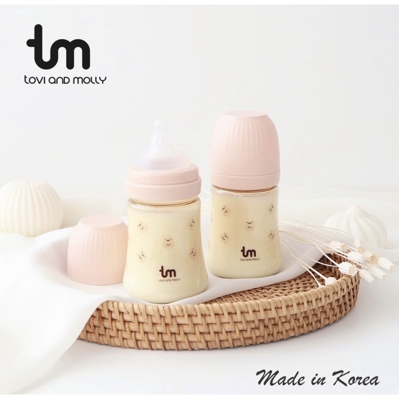 Bình sữa Sóc Tovi And Molly Hàn Quốc 180ml 280ml tuỳ chọn núm
