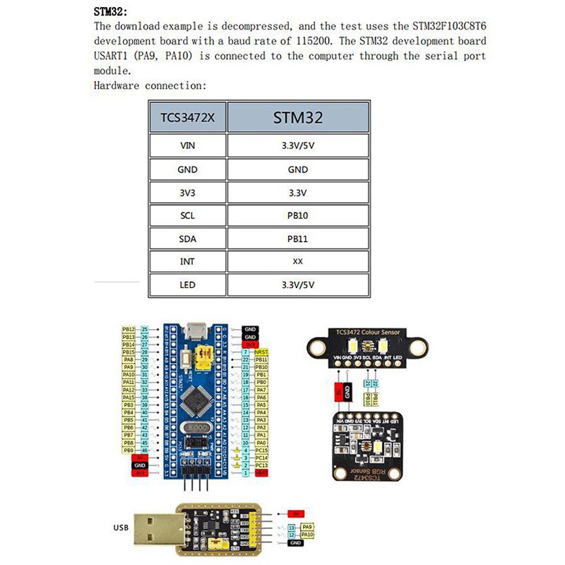 Color Recognition Sensor TCS230 TCS3200 Bright Light Sensor Color Recognition ule IIC for Arduino STM32 DC 3.3/5V