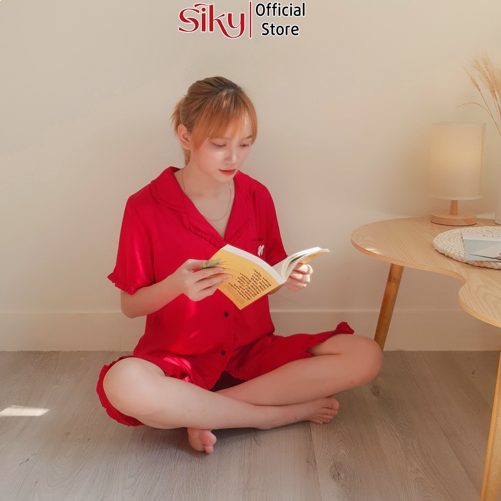 Bộ pijama nữ lửng SIKY chất lụa satin