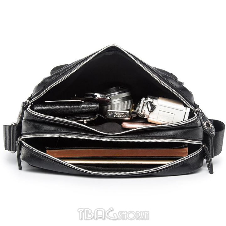 Túi đeo chéo nam - Túi đựng ipad ETONWEAG - Cao Cấp - Chất liệu da (Màu đen) - Mã DP1015 | BigBuy360 - bigbuy360.vn
