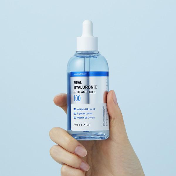 Tinh Chất Dưỡng Ẩm Phục Hồi Căng Mọng WELLAGE Real Hyaluronic Blue Ampoule 100 100ml/75ML