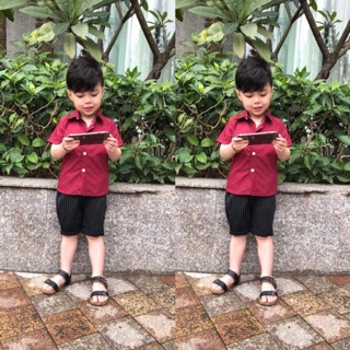 Set áo sơ mi và quần thô cho bé trai