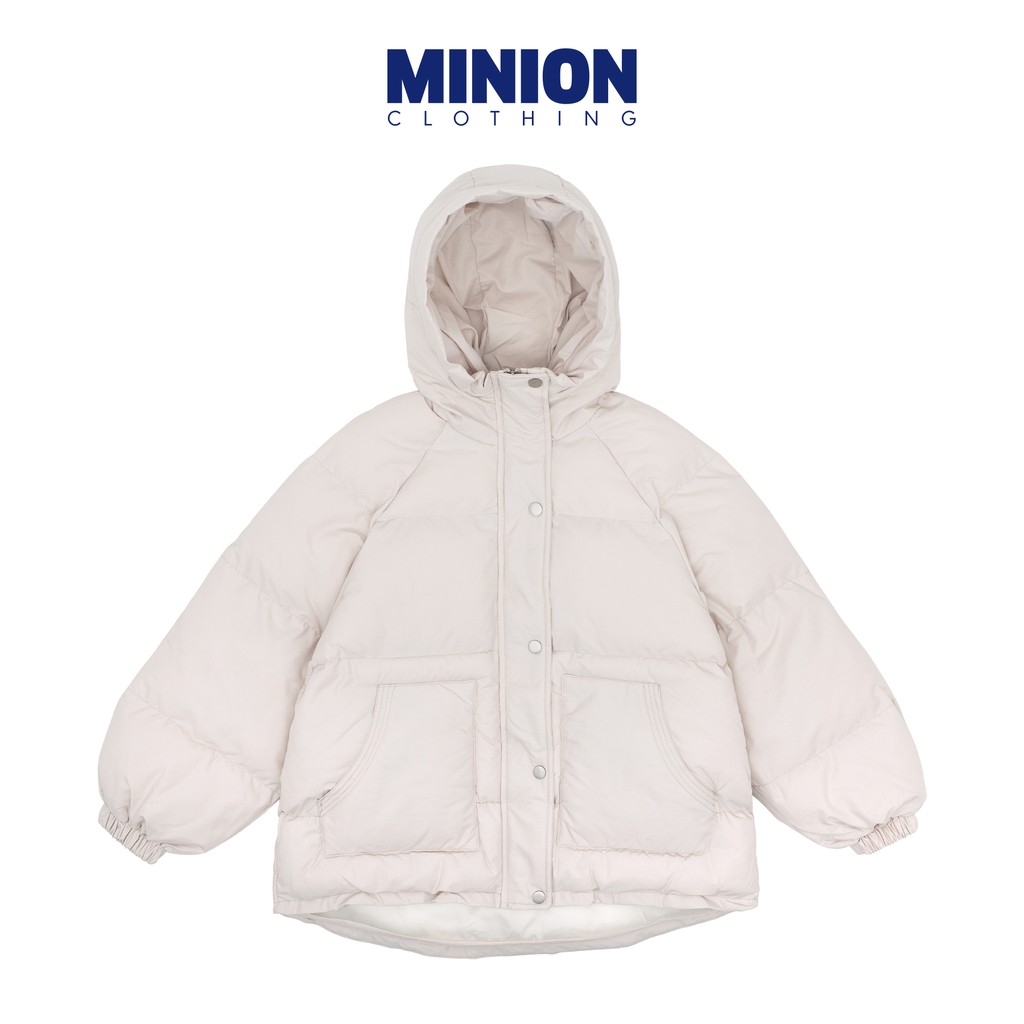 Áo khoác phao có mũ Minion Clothing form rộng, chần bông, phong cách Streetwear Ulzzang A2909