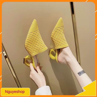 Guốc vải mũi nhọn đế tròn big size 35-43