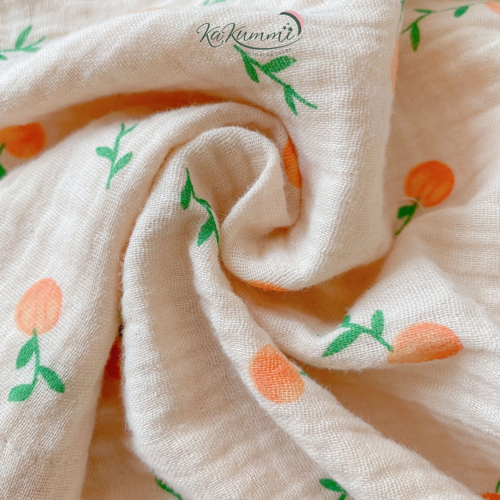 Set bộ quần áo trẻ em hai dây xô muslin, set hai dây cho bé gái thiết kế SET005 Kakummi