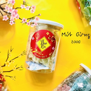 Mứt gừng Huế ít đường, thái lát mỏng đặc biệt thơm ngon 200g, mứt Tết 2022 DooKin