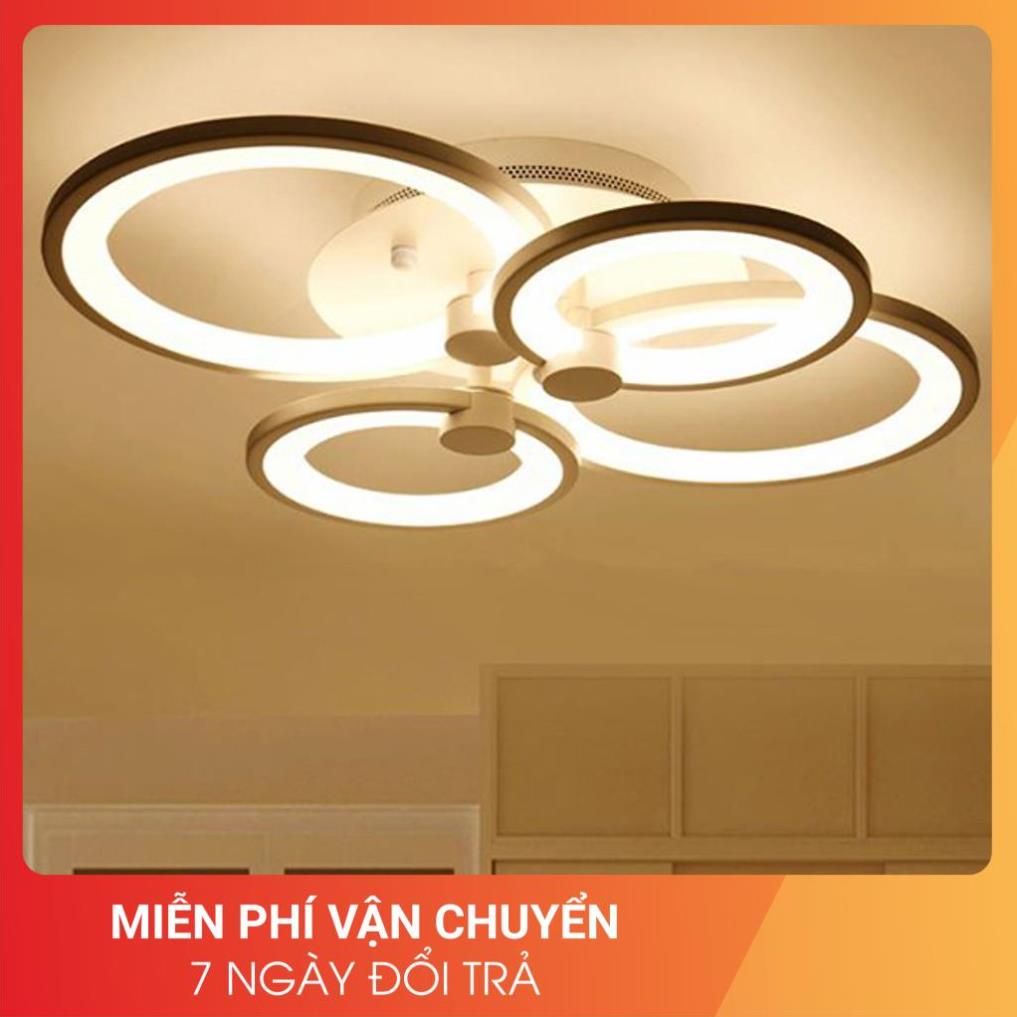Đèn trần led mâm ốp trần 4 cánh tròn OLYMPIC 3 chế độ ánh sáng có điều khiển từ xa tiện dụng (chất lượng LED loại 1)