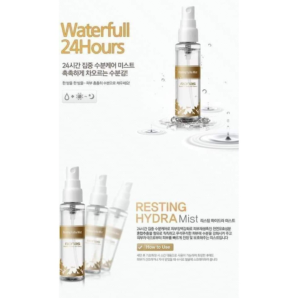 RONAS RESTING HYDRA MIST - XỊT KHOÁNG CẤP ẨM 24H | BigBuy360 - bigbuy360.vn