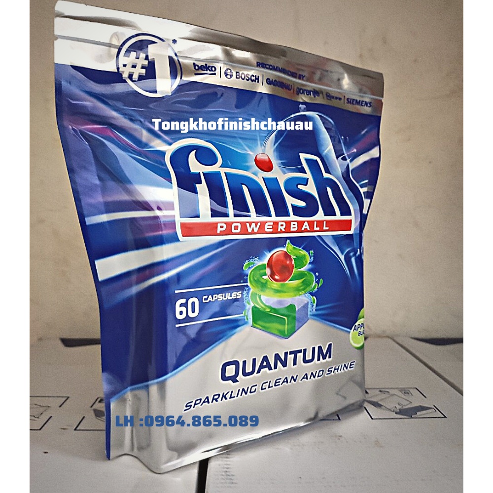 Viên rửa bát Finish Quantum [LOẠI MẠNH NHẤT: sạch vô địch, thơm vô địch]
