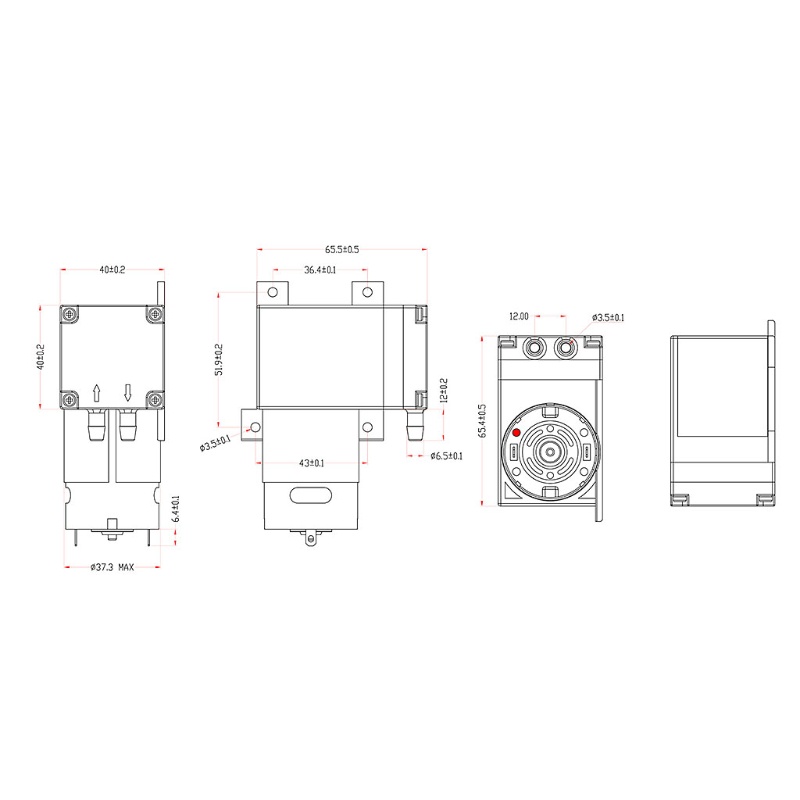 Máy Bơm Chân Không Mini 12v 8l / Phút Áp Suất Cao Có Giá Đỡ