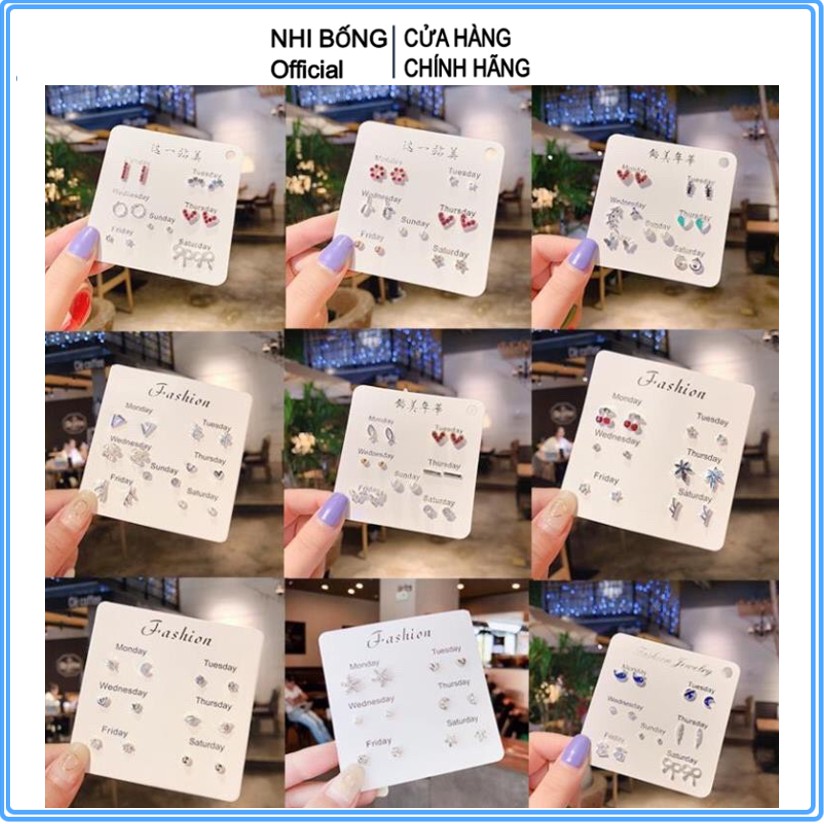 Set Khuyên Tai Thiết Kế Đơn Giản Phong Cách Hàn Quốc đẹp mê luôn dành cho các bạn nữ